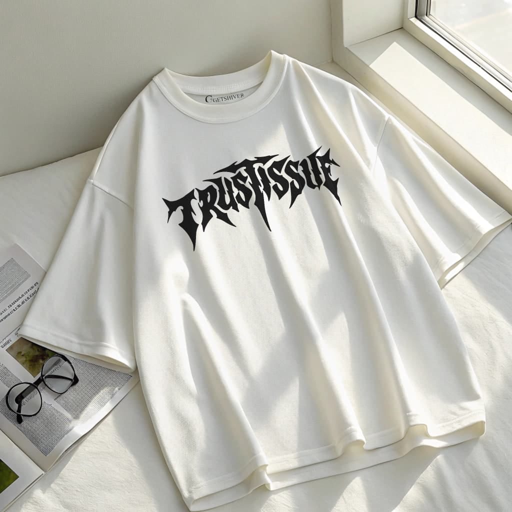 TrusTissue Unisex Dropshoulder Tshirt - White