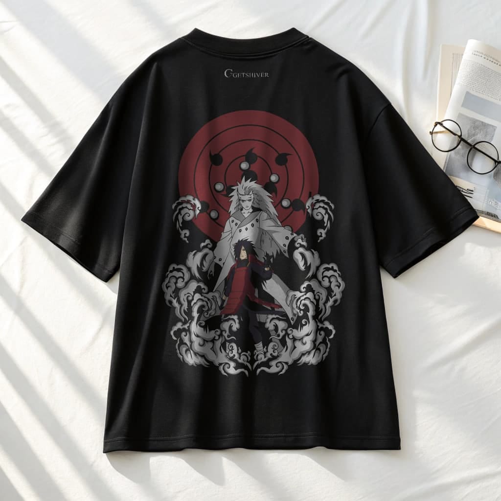 Madara: The Ultimate Shinobi Unisex Dropshoulder Tshirt - Black-XL