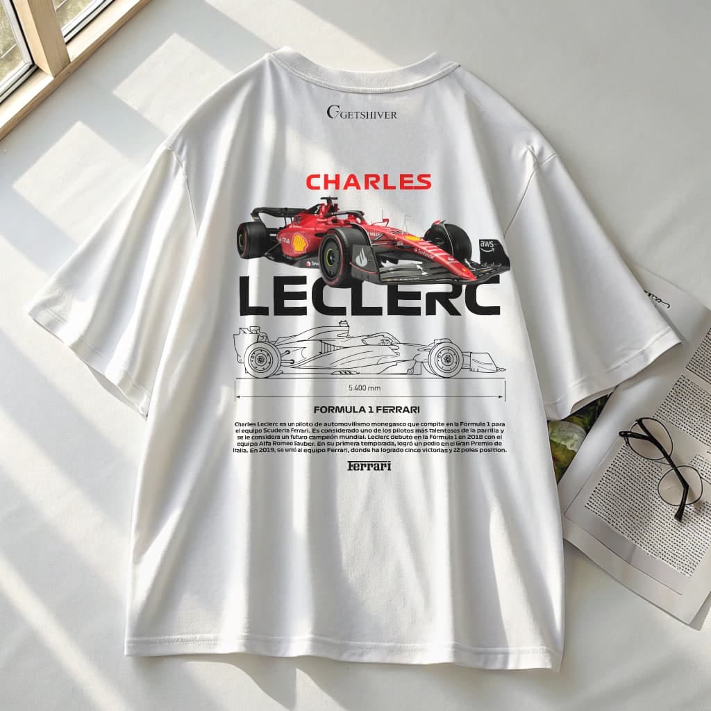 Ferrari Legend Unisex Dropshoulder Tshirt - White