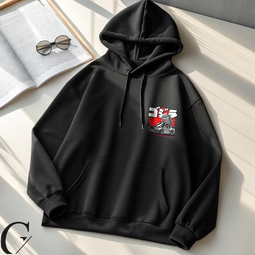 Midnight Drift Hoodie – Drop-Shoulder Oversized Streetwear by Getshiver - Black