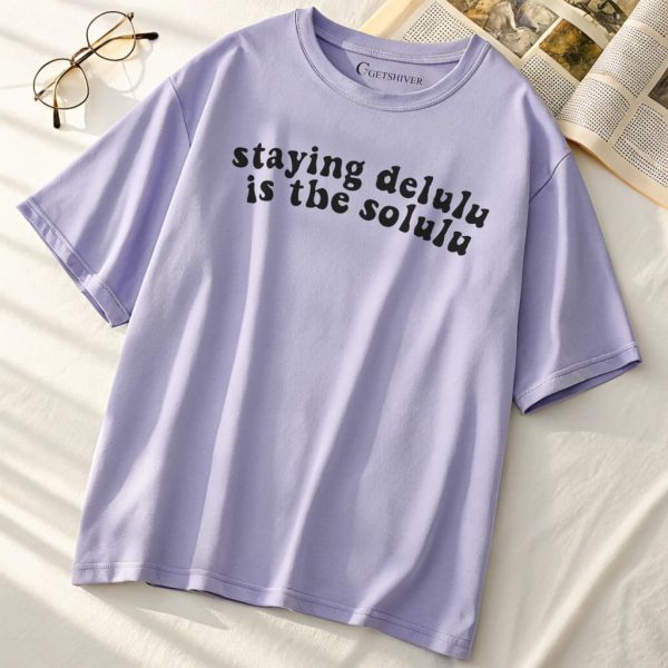 Staying Delulu Unisex Dropshoulder Tshirt - Image 2