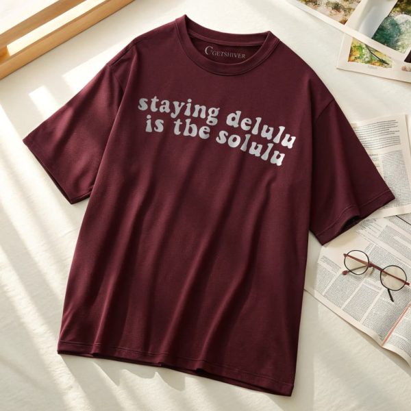 Staying Delulu Unisex Dropshoulder Tshirt - Image 7