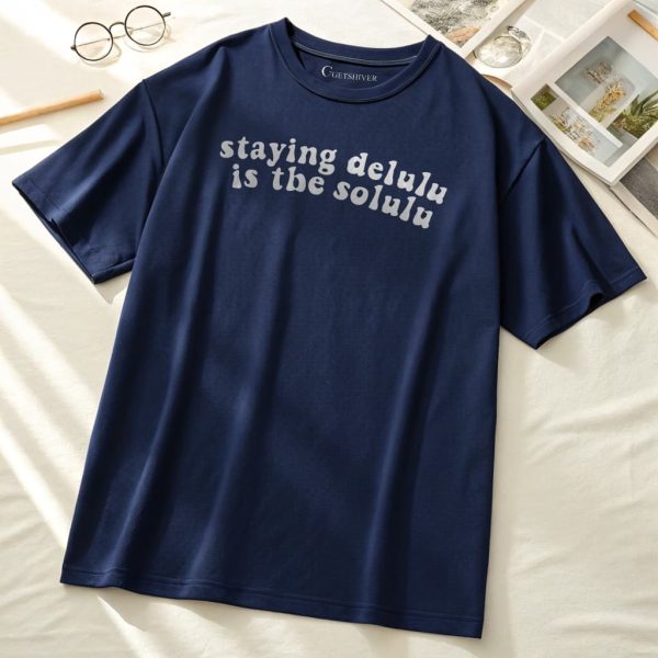 Staying Delulu Unisex Dropshoulder Tshirt - Image 11