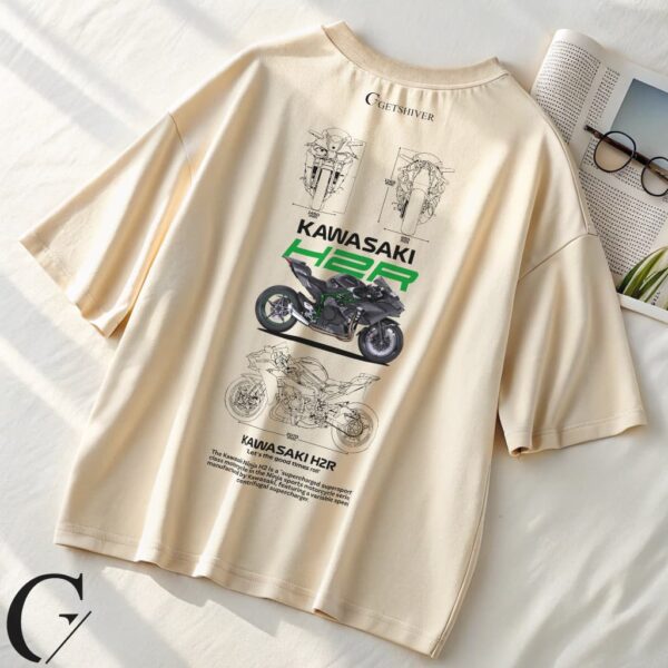 Kawasaki H2R Blueprint Series T-Shirt | Premium Superbike Schematic Graphic Tee – Getshiver