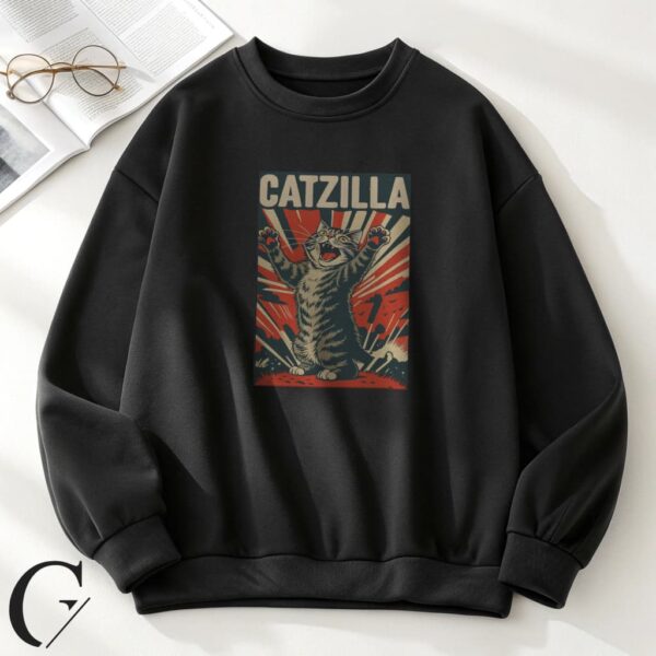 Catzilla Graphic Oversized Dropshoulder Sweatshirt – Premium Meme Streetwear Sweatshirt