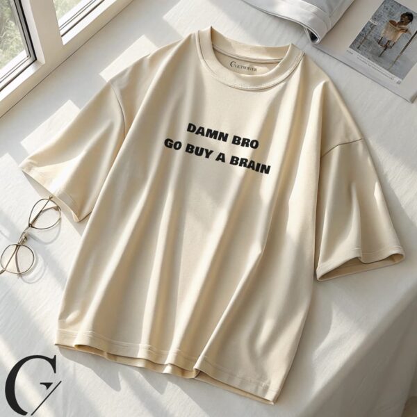 Buy A Brain Tee – Oversized Drop Shoulder T-Shirt for Men & Women | Premium 200 GSM Cotton | GetShiver Streetwear
