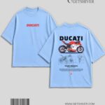 Ducati Panigale Drop Shoulder Tee – Unisex Oversized Dropshoulder Motorcycle Graphic T-Shirt | GetShiver