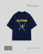 Autism Skeleton Drop Shoulder Tee | Unisex Oversized Graphic T Shirt | GetShiver - Image 2