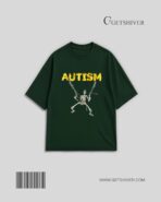 Autism Skeleton Drop Shoulder Tee | Unisex Oversized Graphic T Shirt | GetShiver