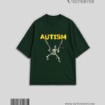 Autism Skeleton Drop Shoulder Tee | Unisex Oversized Graphic T Shirt | GetShiver
