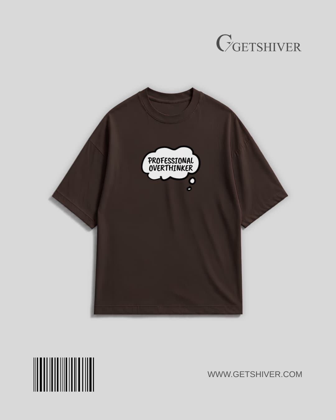 4 Professional Overthinker Drop Shoulder Tee | Unisex Oversized Graphic T-Shirt | GetShiver - Image 1