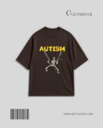 Autism Skeleton Drop Shoulder Tee | Unisex Oversized Graphic T Shirt | GetShiver - Image 3