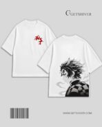 Tanjiro Kamado Flame Tee - Demon Slayer Unisex Oversized Drop Shoulder Anime Graphic T-Shirt | GetShiver - Image 6