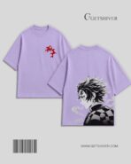 Tanjiro Kamado Flame Tee - Demon Slayer Unisex Oversized Drop Shoulder Anime Graphic T-Shirt | GetShiver - Image 7