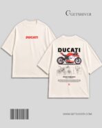Ducati Panigale Drop Shoulder Tee – Unisex Oversized Dropshoulder Motorcycle Graphic T-Shirt | GetShiver - Image 7