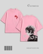 Tanjiro Kamado Flame Tee - Demon Slayer Unisex Oversized Drop Shoulder Anime Graphic T-Shirt | GetShiver - Image 8