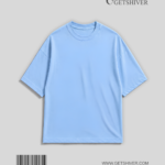 Essential Sky Blue Solid Drop Shoulder Oversized Unisex T-Shirt | Premium Cotton | GetShiver