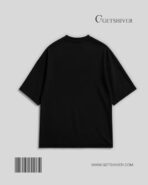 Essential Black Solid Drop Shoulder Oversized Unisex T-Shirt | Premium Cotton | GetShiver - Image 2