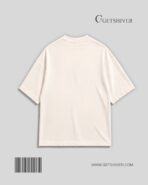 Essential Cream - Beige Solid Drop Shoulder Oversized Unisex T-Shirt | Premium Cotton | GetShiver - Image 2