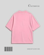 Essential Pink Solid Drop Shoulder Oversized Unisex T-Shirt | Premium Cotton | GetShiver - Image 2