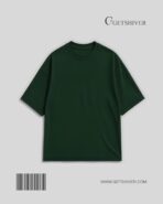 Essential Bottle Green Solid Drop Shoulder Oversized Unisex T-Shirt | Premium Cotton | GetShiver