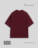 Essential Maroon Solid Drop Shoulder Oversized Unisex T-Shirt | Premium Cotton | GetShiver