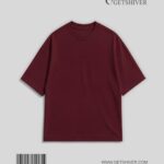 Essential Maroon Solid Drop Shoulder Oversized Unisex T-Shirt | Premium Cotton | GetShiver