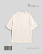 Essential Cream - Beige Solid Drop Shoulder Oversized Unisex T-Shirt | Premium Cotton | GetShiver