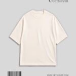 Essential Cream - Beige Solid Drop Shoulder Oversized Unisex T-Shirt | Premium Cotton | GetShiver