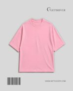 Essential Pink Solid Drop Shoulder Oversized Unisex T-Shirt | Premium Cotton | GetShiver