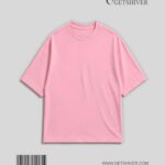 Essential Pink Solid Drop Shoulder Oversized Unisex T-Shirt | Premium Cotton | GetShiver